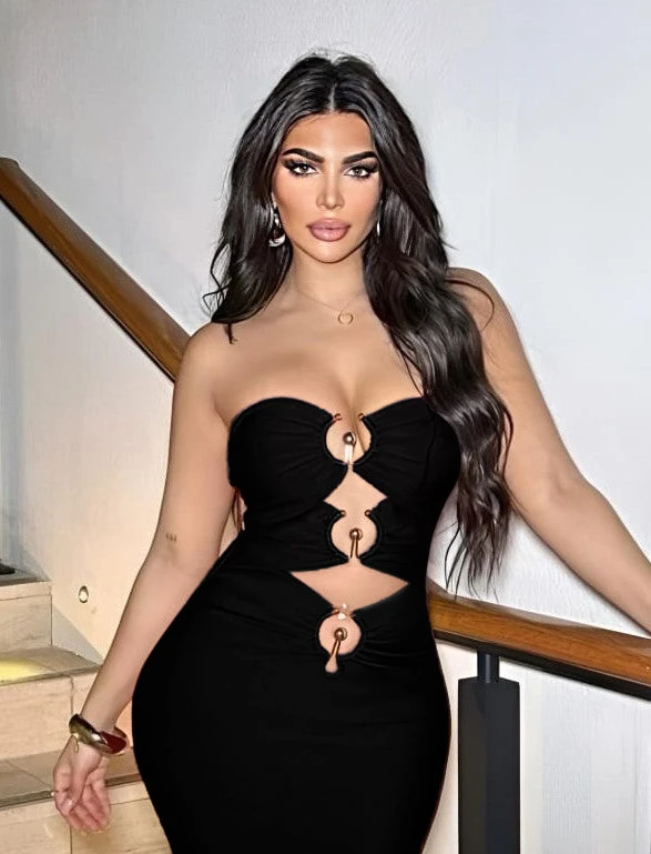 Vestito Donna Tubino Scollo Cuore Gioiello Cut Out Elegante Sexy 2 Vestito Donna Tubino Scollo Cuore Gioiello Cut Out Elegante Sexy - immagine 2