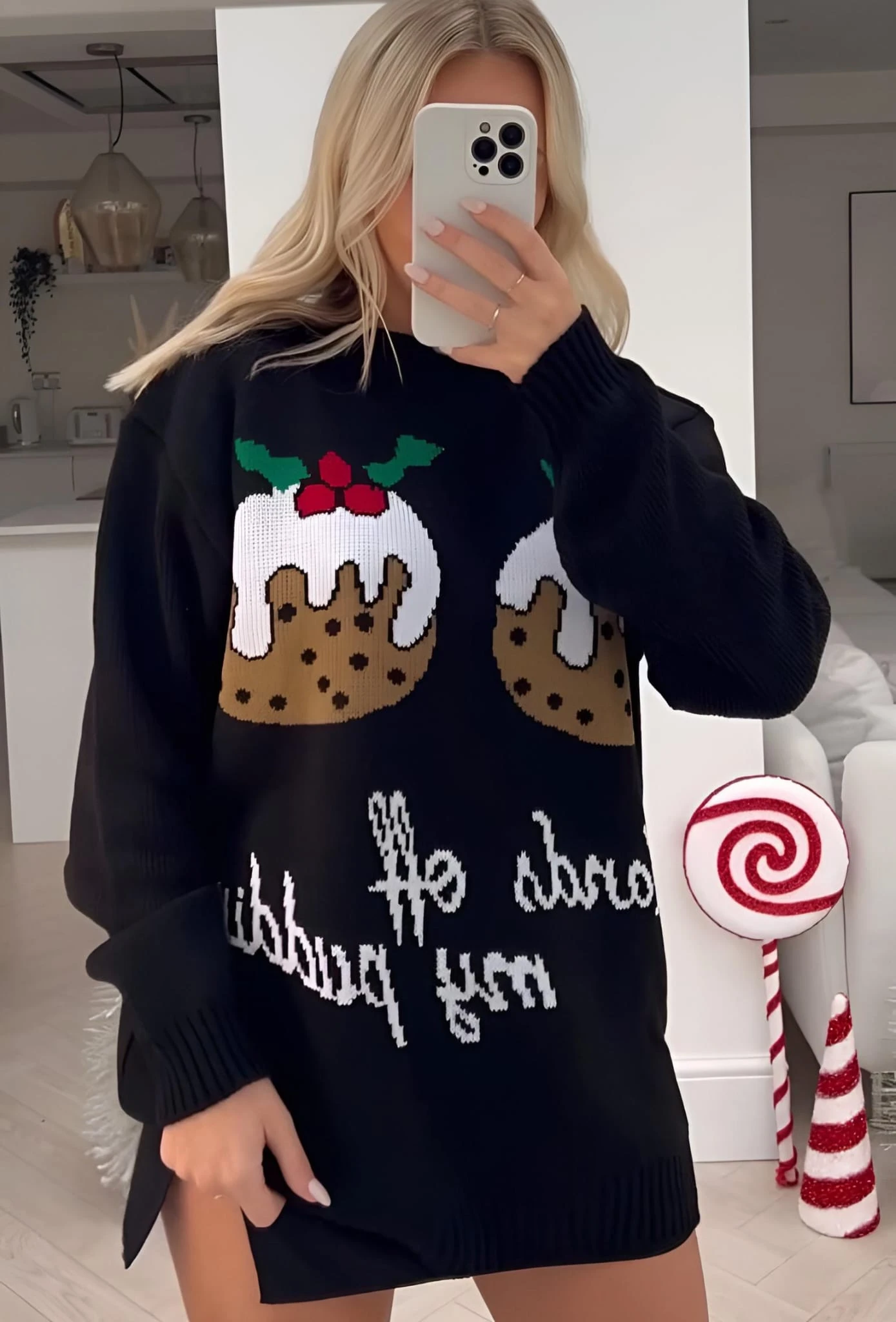 Vestito Donna Maxi Pull Morbido Caldo Girocollo Fantasia Natale Casual 1 Vestito Donna Maxi Pull Morbido Caldo Girocollo Fantasia Natale Casual