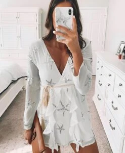 Vestito Donna Scollo V Manica Sbuffo Rush Gonna Svasata Casual Elegante -Vendite Linda || VICTOR 12vanita 3568eb30 ee39 43cb 9f96 0f57bd5e2ae4