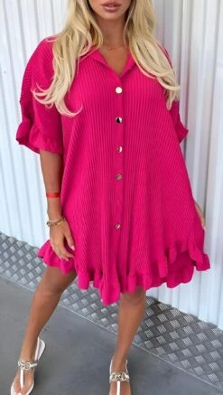 Vestito Donna Morbido Camicione Bottoni Volant Plissé Casual Elegante -Vendite Linda || VICTOR 9.50GIOMODA 2 6aa6b0a8 0324 4280 a883 a4700df9468e