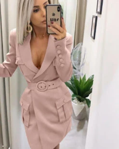 Vestito Donna Blazer Doppio Petto Scollo V