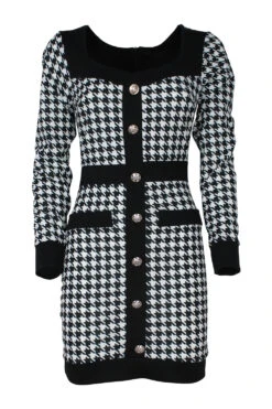 Vestito Donna Tubino Fantasia Aderente Manica Lunga -Vendite Linda || VICTOR IMG 0030