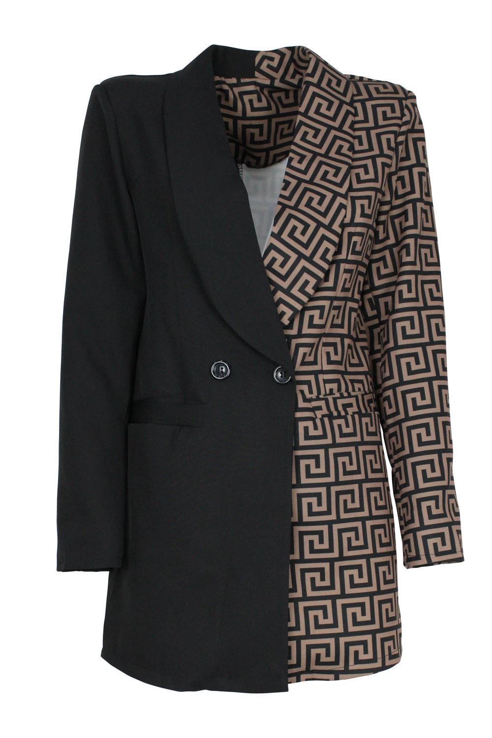 Vestito Donna Blazer Bottoni Fantasia Bicolor 2 Vestito Donna Blazer Bottoni Fantasia Bicolor - immagine 2