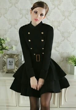 Vestito Donna Gonna Campana Volant Bottoni Aderente Elegante Sensuale -Vendite Linda || VICTOR ImmagineWhatsApp2022 12 08ore11.24.09