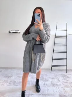 Vestito Donna Morbido Maxi Pull Scollo V Trama Intrecciata Casual Comodo -Vendite Linda || VICTOR ImmagineWhatsApp2022 12 22ore10.34.47