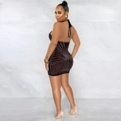 Vestito Donna Tubino Scollo Cuore Bretella Incrociata Schiena Scoperta Strass Elegante Sensuale -Vendite Linda || VICTOR ImmagineWhatsApp2023 01 05ore17.36.47