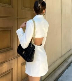 Vestito Donna Blazer Doppio Petto Scollo V Schiena Scoperta