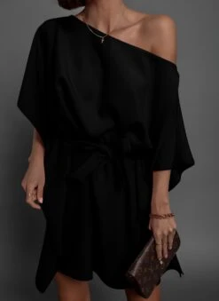 Vestito Donna Morbido Manica Campana Cintura Fiocco Casual Elegante -Vendite Linda || VICTOR ImmagineWhatsApp2023 02 03ore17.43.38blackdress