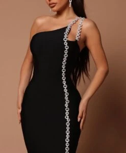 Vestito Donna Tubino Mono Spalla Bretelle Gioiello Asimmetrico Elegante -Vendite Linda || VICTOR MARIA12 b50f1612 61e6 4cc3 ab13 4f59784c204b