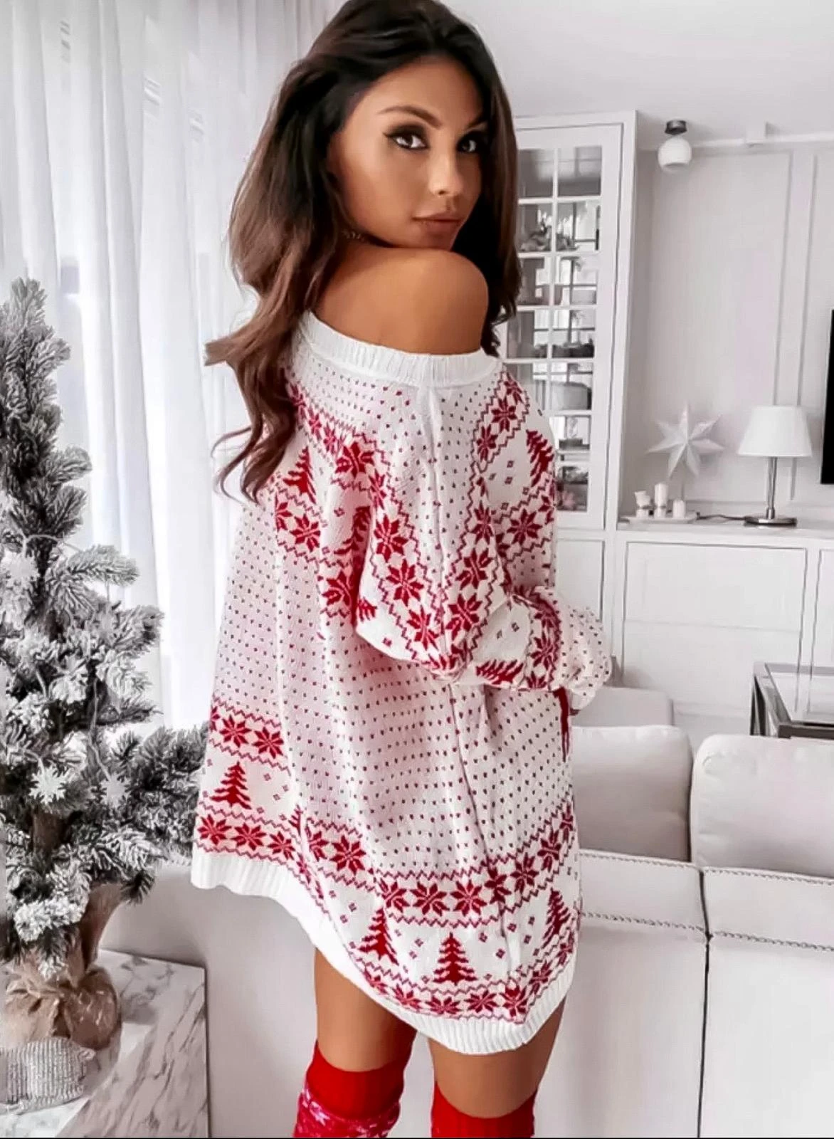 Vestito Donna Maxi Pull Morbido Fantasia