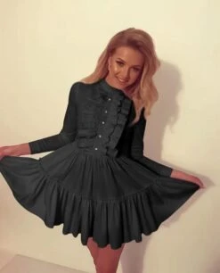 Vestito Donna Cotone Bottoni Gonna Campana -Vendite Linda || VICTOR WhatsAppImage2021 02 02at15.33.24