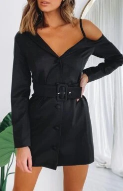 Vestito Donna Scollo V Mono Spalla Cintura