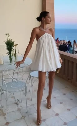 Vestito Donna Campana Scollo Schiena Casual Elegante