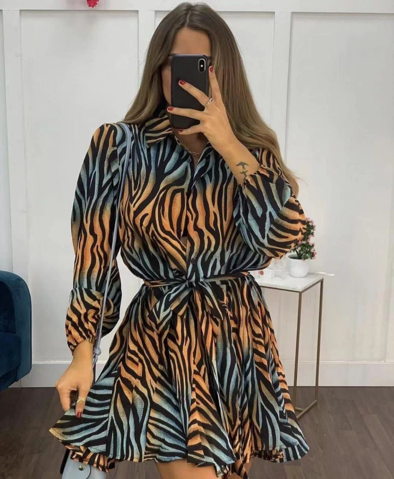 Vestito Donna Morbido Gonna Campana Cintura Fantasia Leopardata 1 Vestito Donna Morbido Gonna Campana Cintura Fantasia Leopardata