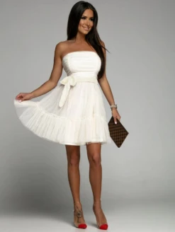 Vestito Donna Fascia Tulle Morbido Elegante