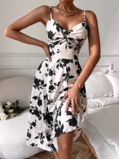 Vestito Donna Scollo Cuore Bretelle Elegante Fantasia -Vendite Linda || VICTOR WhatsAppImage2022 04 08at17.04.42 1