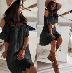 Vestito Donna Morbido Sangallo Macramè Casual Elegante -Vendite Linda || VICTOR WhatsAppImage2022 05 31at16.30.03