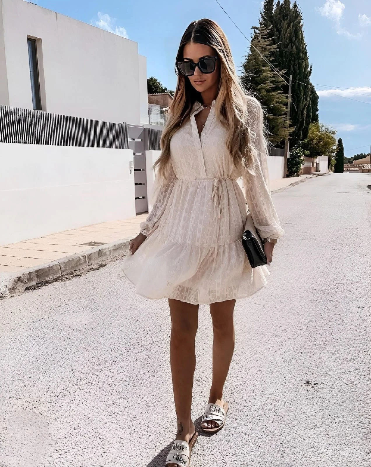 Vestito Donna Morbido Velato Bottoni Coulisse Elastico Casual Elegante 2 Vestito Donna Morbido Velato Bottoni Coulisse Elastico Casual Elegante - immagine 2