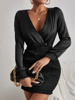 Vestito Donna Corto Scollo V Drappeggiato Manica Lunga 7 Vestito Donna Corto Scollo V Drappeggiato Manica Lunga -Vendite Linda || VICTOR WhatsApp Image 2022 01 28 at 16.03.28 d665cc5a 556e 42a3 b9dd 4e0a8534ef93