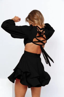 Vestito Donna Scollo Schiena Manica Lunga Morbida Gonna Balze -Vendite Linda || VICTOR WhatsApp Image 2022 02 11 at 11.34.14 8 2