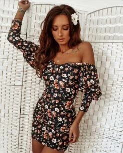 Vestito Donna Scollo Cuore Fantasia Fiori