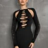 Vestito Donna Tubino Cut Out Aderente Ritaglio Elegante Sexy