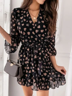 Vestito Donna Fantasia Scollo V Morbido