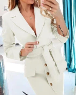 Vestito Donna Blazer Bottoni Scollo V Cintura -Vendite Linda || VICTOR image 4b16d625 ea58 466f 9ae6 5d83faa994c3