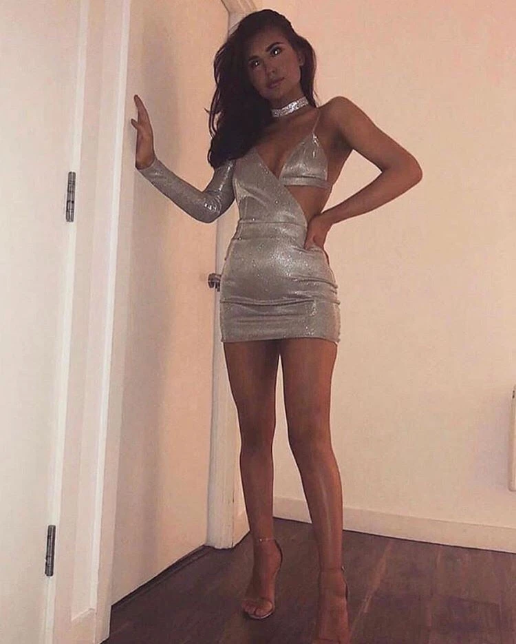 Vestito Donna Tubino Monospalla Manica Lunga Aderente Sexy Elegante Feste Eventi Party 2 Vestito Donna Tubino Monospalla Manica Lunga Aderente Sexy Elegante Feste Eventi Party - immagine 2