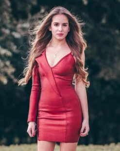 Vestito Donna Corto Monospalla Bandage Fasciante Modellante Aderente