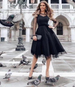 Vestito Donna Tulle Pois Campana