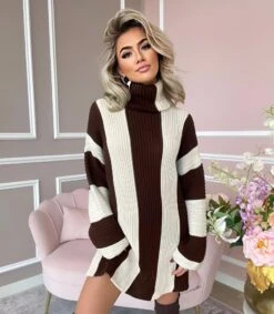 Linda Vestito Donna Maxi Pull Collo Alto Manica Campana Bicolore Morbido Casual Elegante Caldo -Vendite Linda || VICTOR linda10.00 0869e5d4 cf8b 48ed b0dd a90b8c1da40d